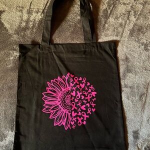 Custom Tote Bag - Sunflower and Awareness Ribbons - Reusable